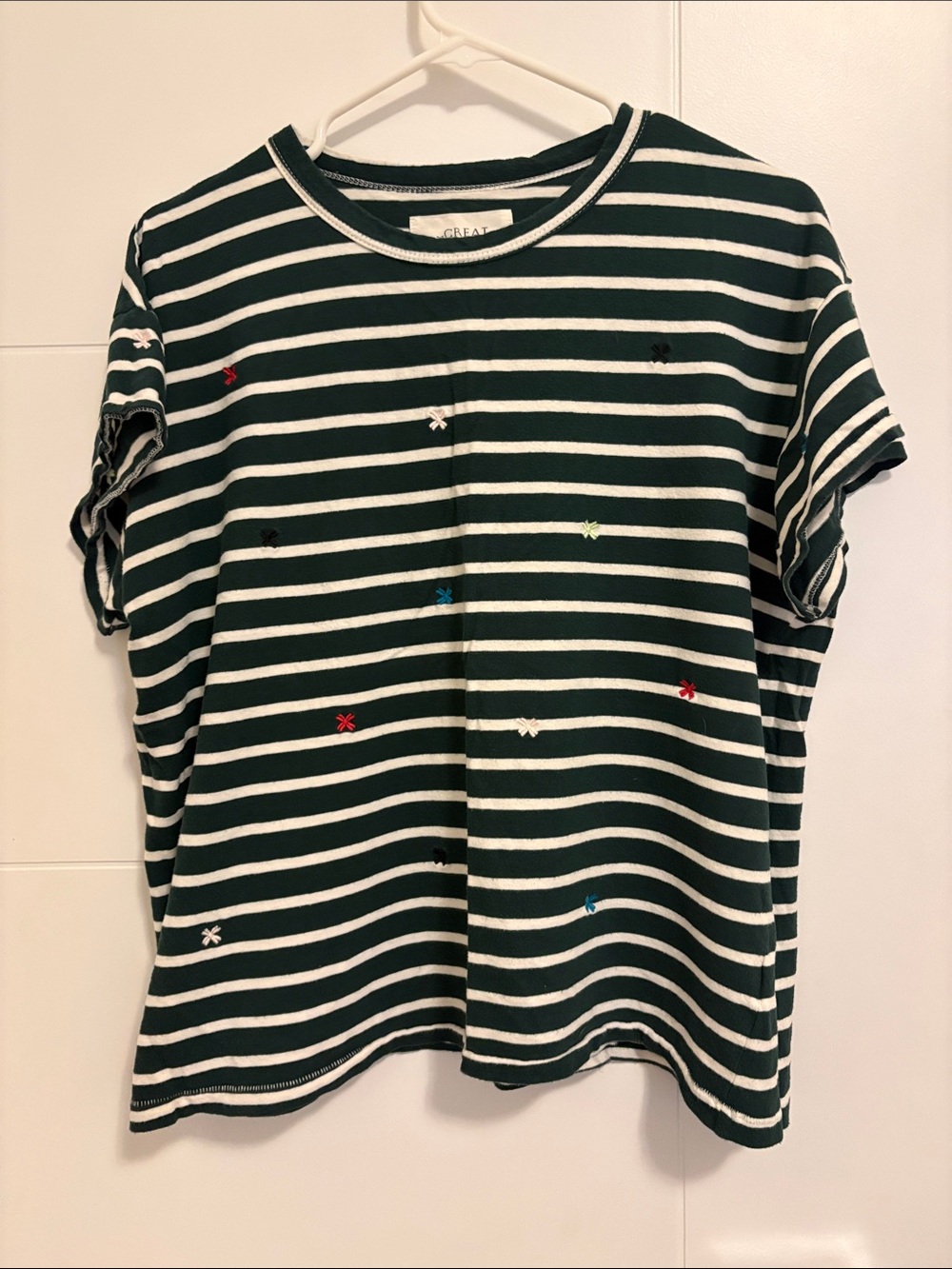 The GREAT Striped Multicolour Bow Boxy Tee